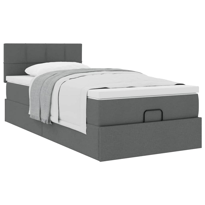 Pat otoman cu saltea țesătură gri închis 90x200 cm - WALTI WALTI
