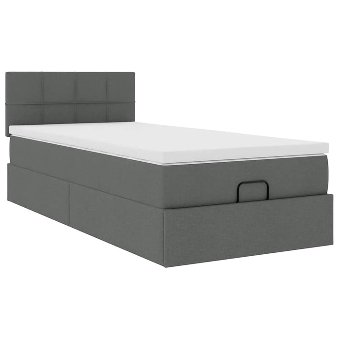 Pat otoman cu saltea țesătură gri închis 90x200 cm - WALTI WALTI