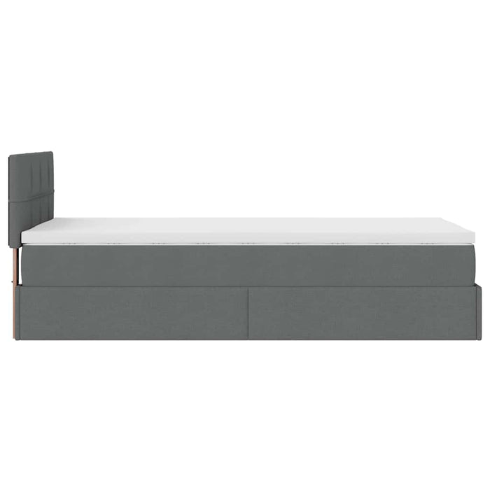 Pat otoman cu saltea țesătură gri închis 90x200 cm - WALTI WALTI