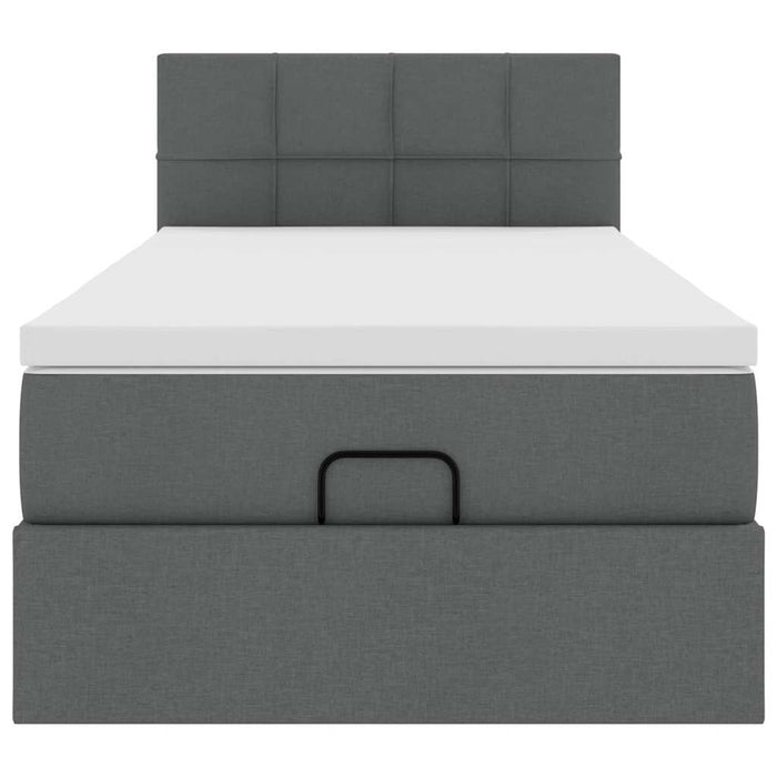 Cadru pat otoman cu saltea țesătură gri închis 100x200 cm - WALTI WALTI