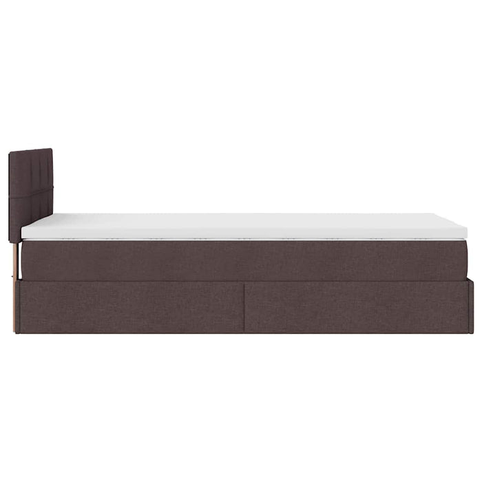 Pat otoman cu saltea țesătură maro închis 100x200 cm - WALTI WALTI