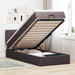 Pat otoman cu saltea țesătură maro închis 100x200 cm - WALTI WALTI