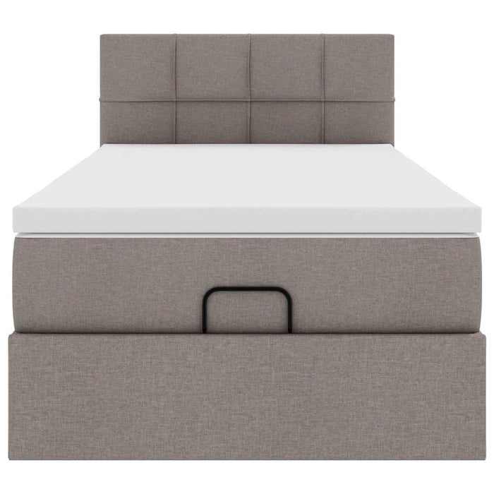 Pat otoman cu saltea Taupe 100x200 cm Stofa WALTI