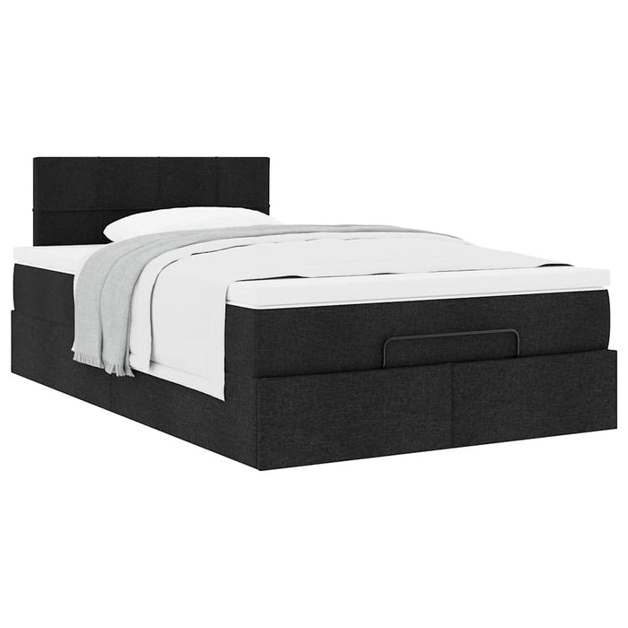 Pat otoman cu saltea negru 120x190 cm stofa - WALTI WALTI