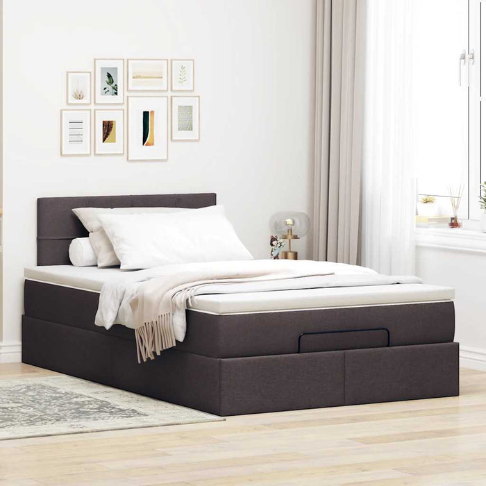 Pat otoman cu saltea țesătură maro închis 120x200 cm - WALTI WALTI