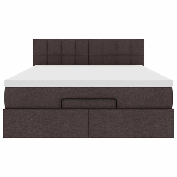 Pat otoman cu saltea țesătură maro închis 140x190 cm - WALTI WALTI