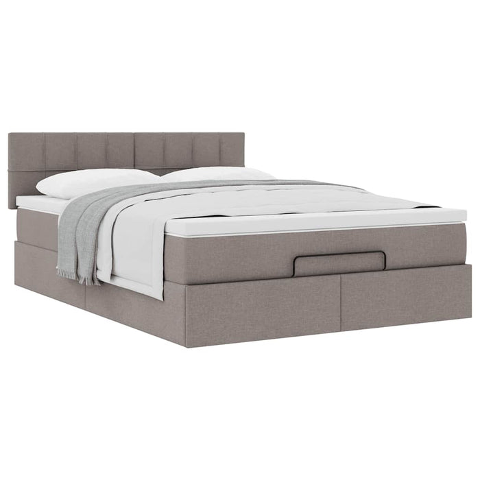 Pat otoman cu saltea Taupe 140x190 cm Stofa - WALTI WALTI
