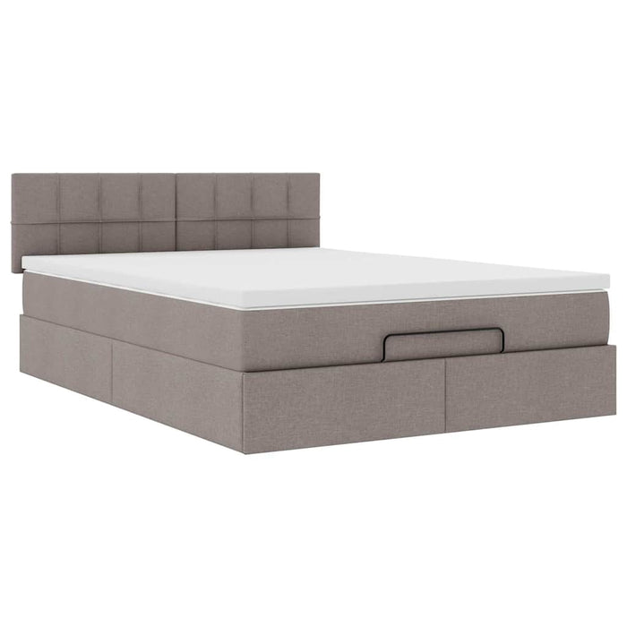 Pat otoman cu saltea Taupe 140x190 cm Stofa - WALTI WALTI