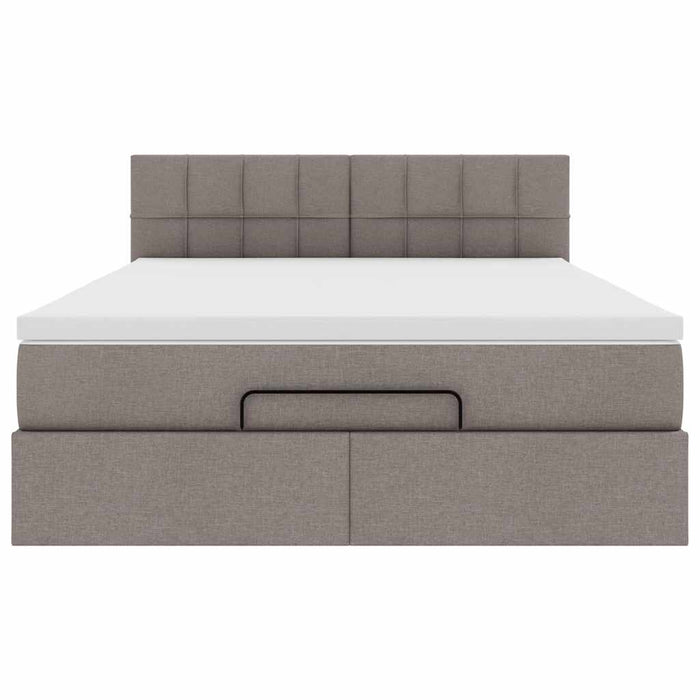 Pat otoman cu saltea Taupe 140x190 cm Stofa - WALTI WALTI