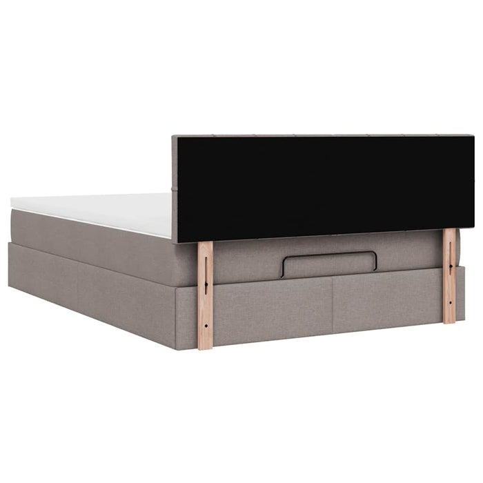 Pat otoman cu saltea Taupe 140x190 cm Stofa - WALTI WALTI