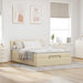 Pat otoman cu saltea crem 140x200 cm stofa - WALTI WALTI
