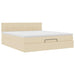 Cadru de pat otoman cu saltea crem 160x200cm stofa - WALTI WALTI