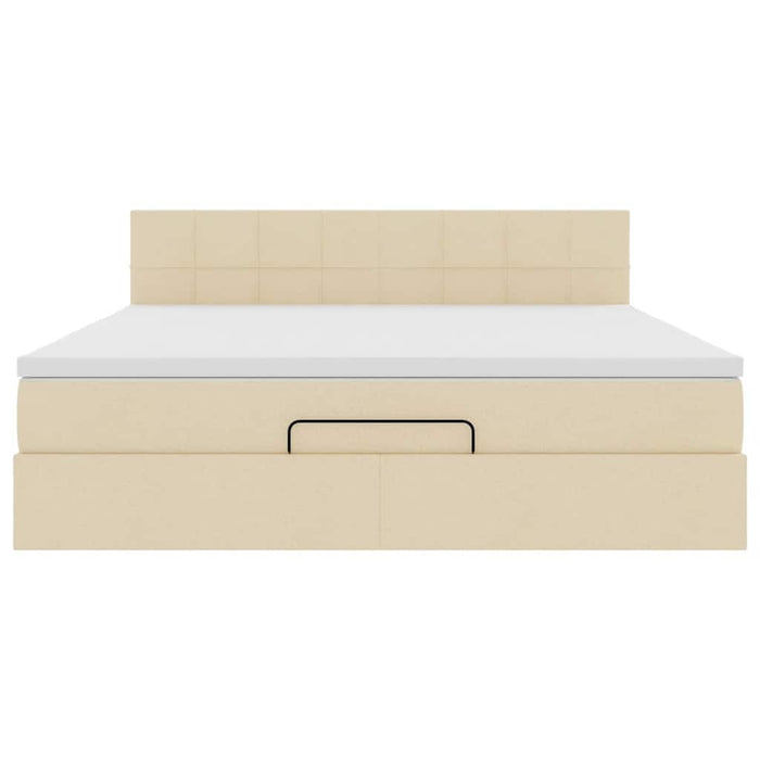 Cadru de pat otoman cu saltea crem 160x200cm stofa - WALTI WALTI