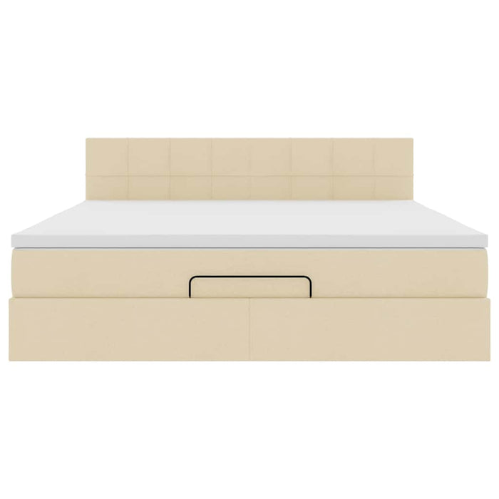 Cadru de pat otoman cu saltea crem 180x200cm stofa - WALTI WALTI