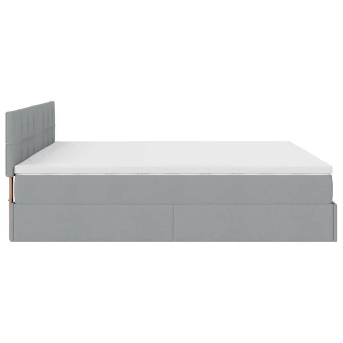 Cadru de pat otoman cu saltea țesătură gri deschis 200x200 cm - WALTI WALTI