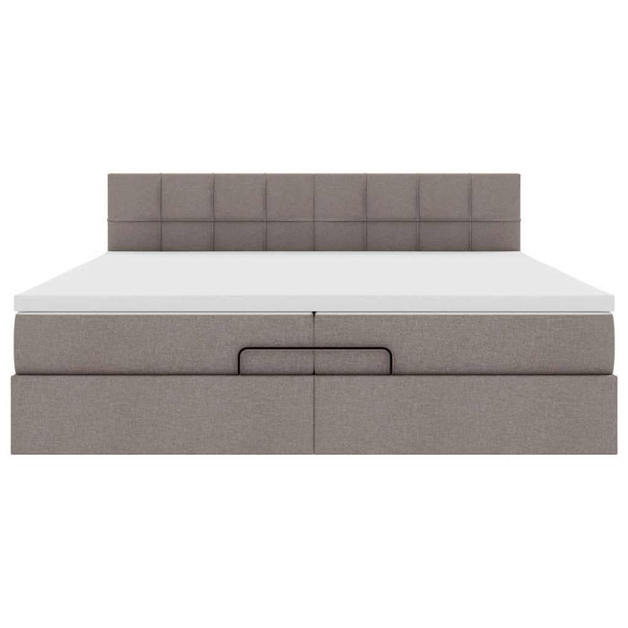 Cadru de pat otoman cu saltea Taupe 200x200 cm Material WALTI