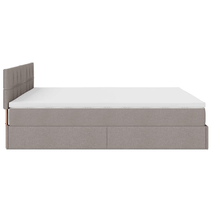 Cadru de pat otoman cu saltea Taupe 200x200 cm Material WALTI