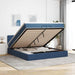 Cadru de pat otoman cu saltea țesătură albastră 200x200 cm - WALTI WALTI