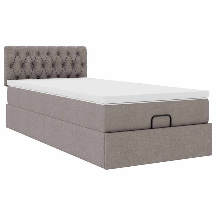 Cadru de pat otoman cu saltea Taupe 80x200cm Material - WALTI WALTI