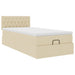 Cadru de pat otoman cu saltea crem 80x200cm stofa - WALTI WALTI