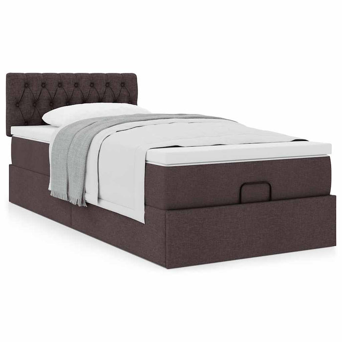Pat otoman cu saltea țesătură maro închis 90x200 cm - WALTI WALTI