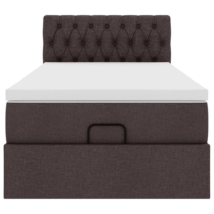 Pat otoman cu saltea țesătură maro închis 90x200 cm - WALTI WALTI