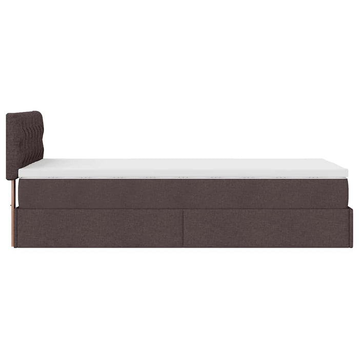 Pat otoman cu saltea țesătură maro închis 90x200 cm - WALTI WALTI