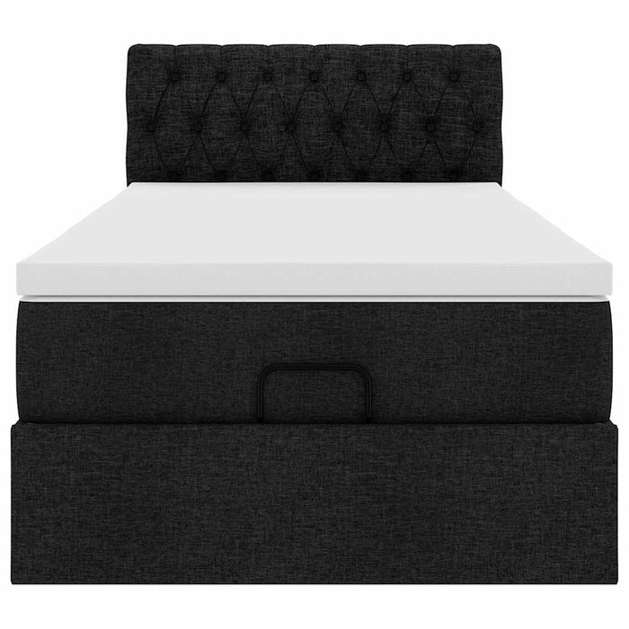 Pat otoman cu saltea negru 100x200 cm stofa - WALTI WALTI
