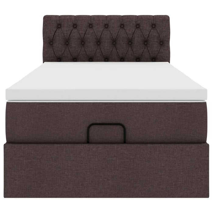 Pat otoman cu saltea țesătură maro închis 100x200 cm - WALTI WALTI