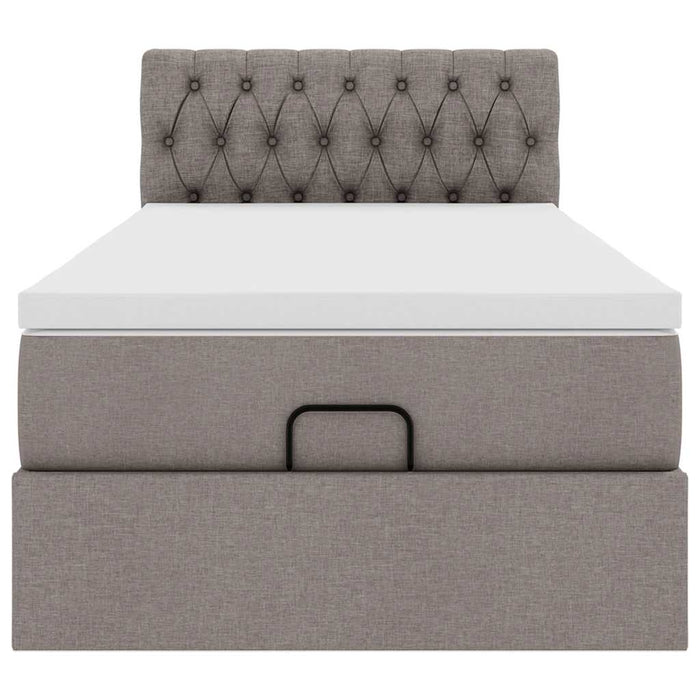 Pat otoman cu saltea Taupe 100x200 cm Stofa WALTI