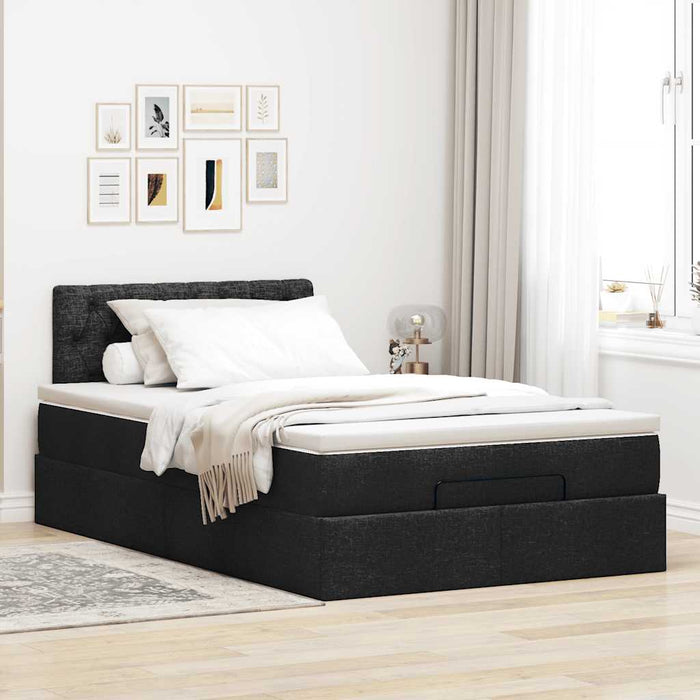 Pat otoman cu saltea negru 120x190 cm stofa - WALTI WALTI