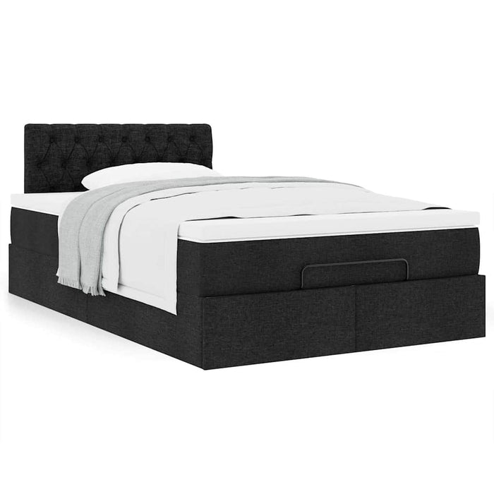 Pat otoman cu saltea negru 120x190 cm stofa - WALTI WALTI