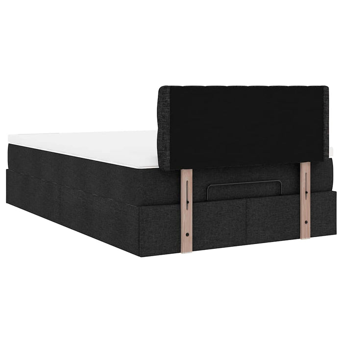 Pat otoman cu saltea negru 120x190 cm stofa - WALTI WALTI