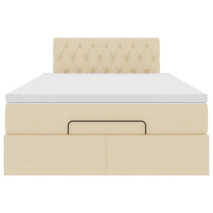Cadru de pat otoman cu saltea crem 120x190cm stofa - WALTI WALTI