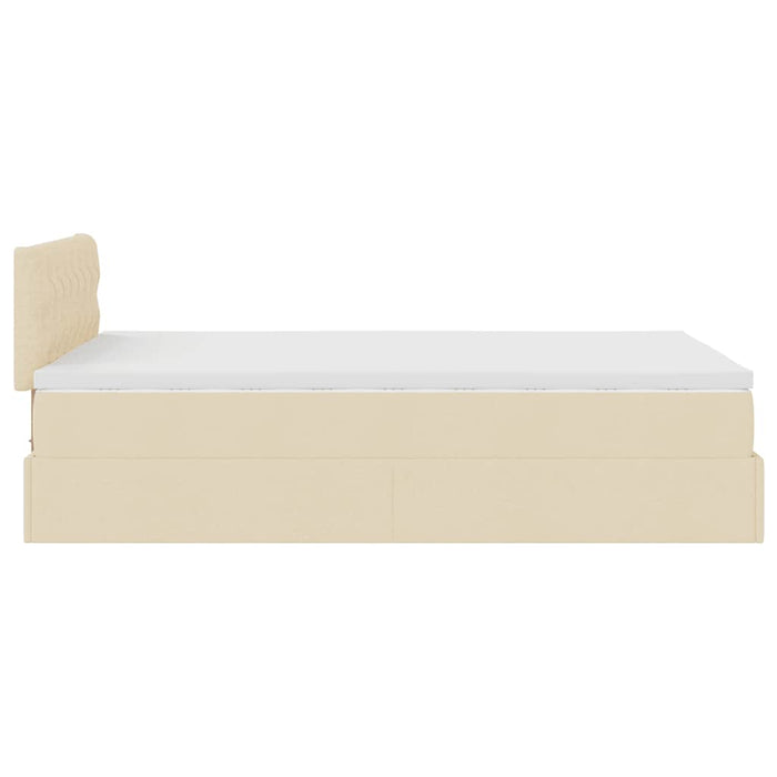 Cadru de pat otoman cu saltea crem 120x200cm stofa - WALTI WALTI