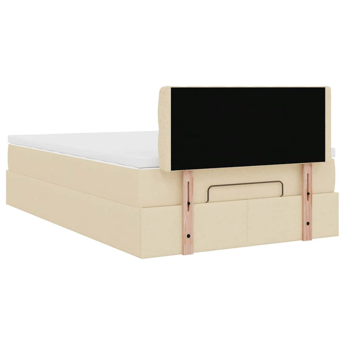 Cadru de pat otoman cu saltea crem 120x200cm stofa - WALTI WALTI