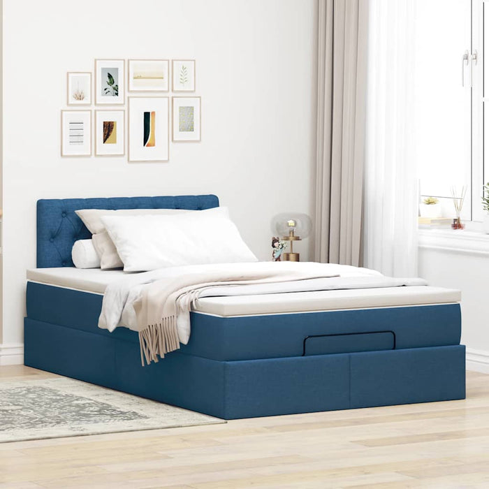 Pat otoman cu saltea albastru 120x200 cm stofa - WALTI WALTI