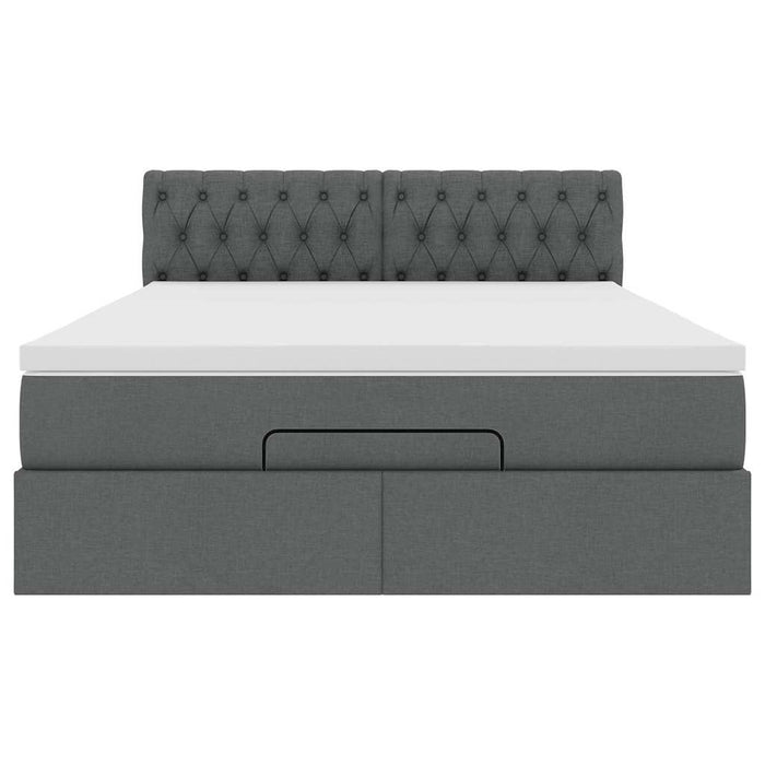 Pat otoman cu saltea țesătură gri închis 140x190 cm - WALTI WALTI