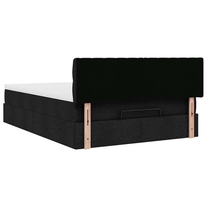 Pat otoman cu saltea negru 140x190 cm stofa - WALTI WALTI