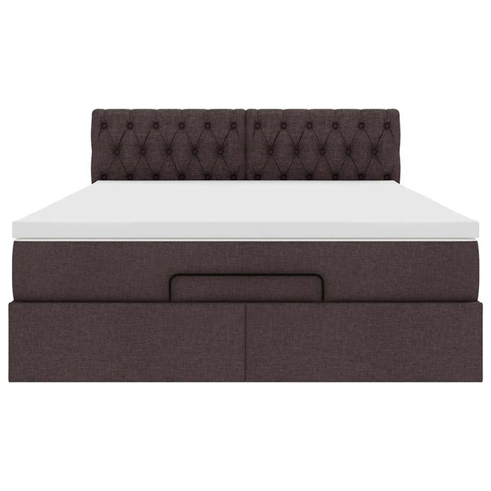 Pat otoman cu saltea țesătură maro închis 140x190 cm - WALTI WALTI