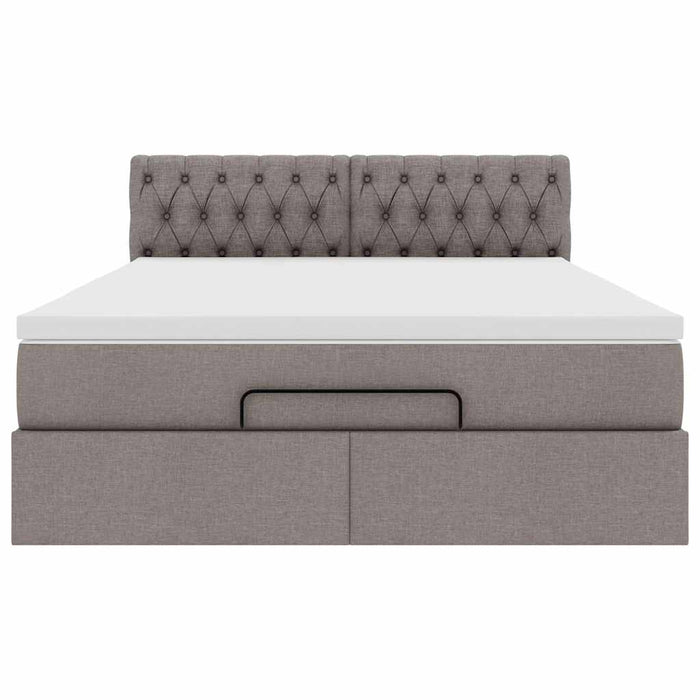 Pat otoman cu saltea Taupe 140x190 cm Stofa - WALTI WALTI