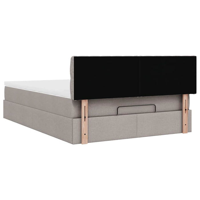 Pat otoman cu saltea Taupe 140x190 cm Stofa - WALTI WALTI