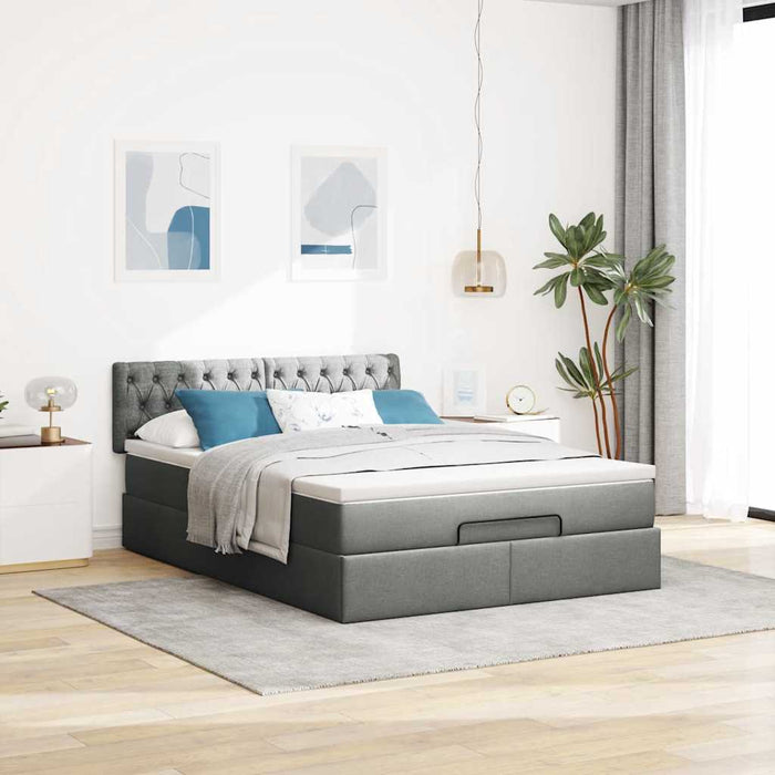 Pat otoman cu saltea țesătură gri închis 140x200 cm - WALTI WALTI