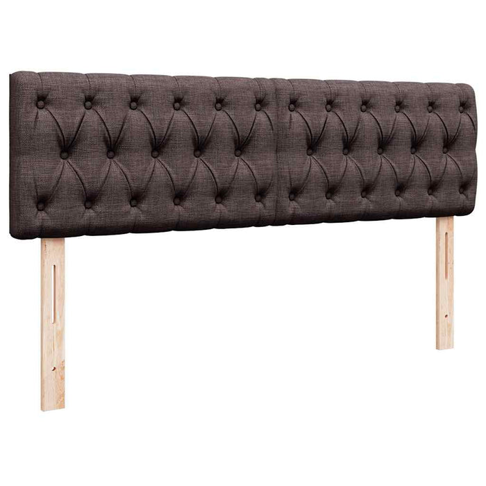 Cadru de pat otoman cu saltea țesătură maro închis 140x200 cm WALTI