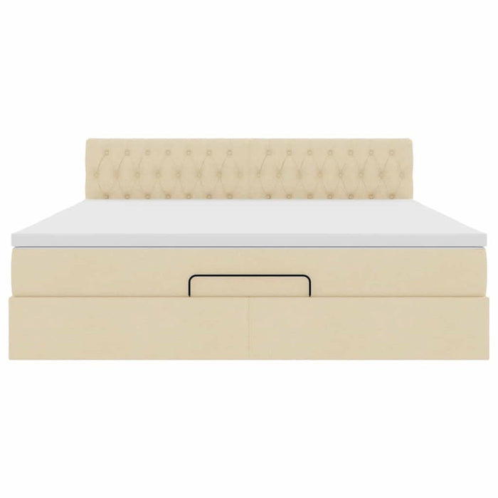 Cadru de pat otoman cu saltea crem 160x200cm stofa - WALTI WALTI