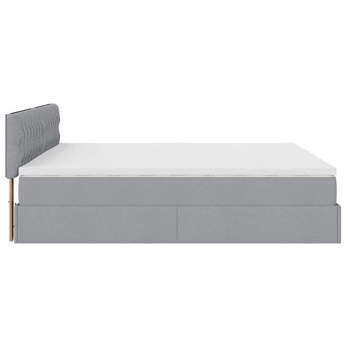 Cadru pat otoman cu saltea țesătură gri deschis 180x200cm - WALTI WALTI