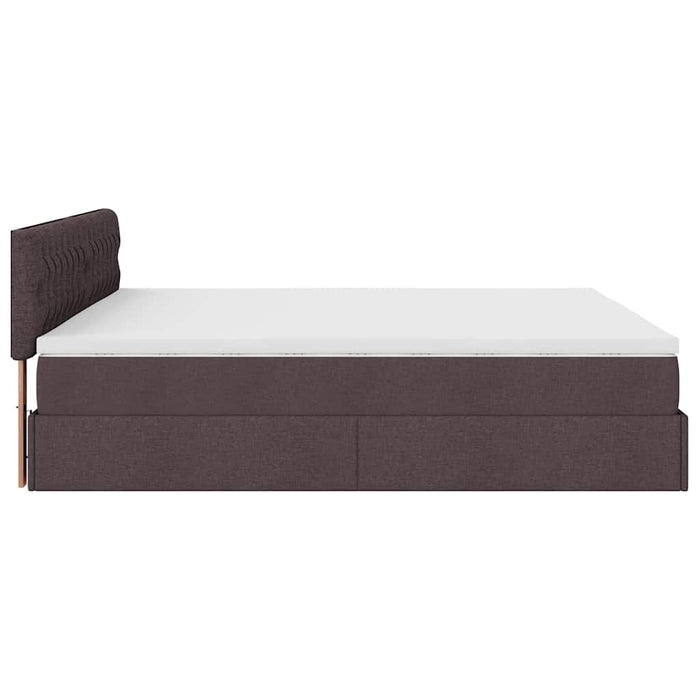 Cadru de pat otoman cu saltea țesătură maro închis 180x200 cm - WALTI WALTI