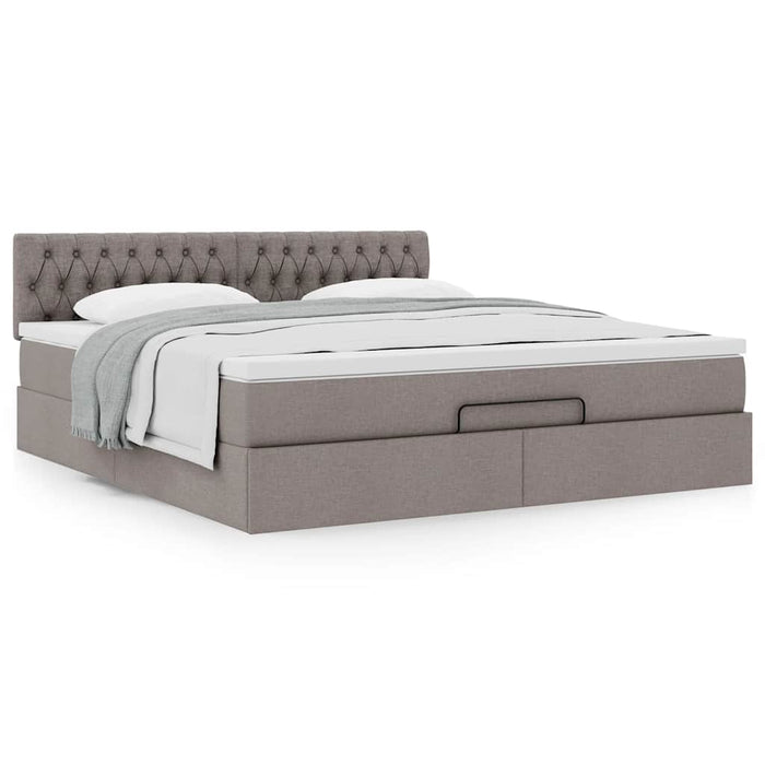 Cadru de pat otoman cu saltea Taupe 180x200cm Material - WALTI WALTI