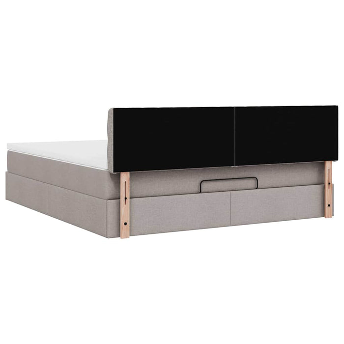 Cadru de pat otoman cu saltea Taupe 180x200cm Material - WALTI WALTI