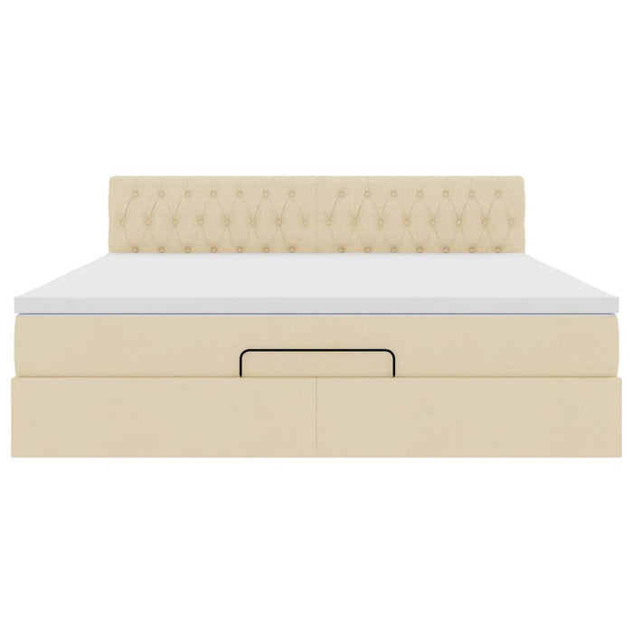 Cadru de pat otoman cu saltea crem 180x200cm stofa - WALTI WALTI